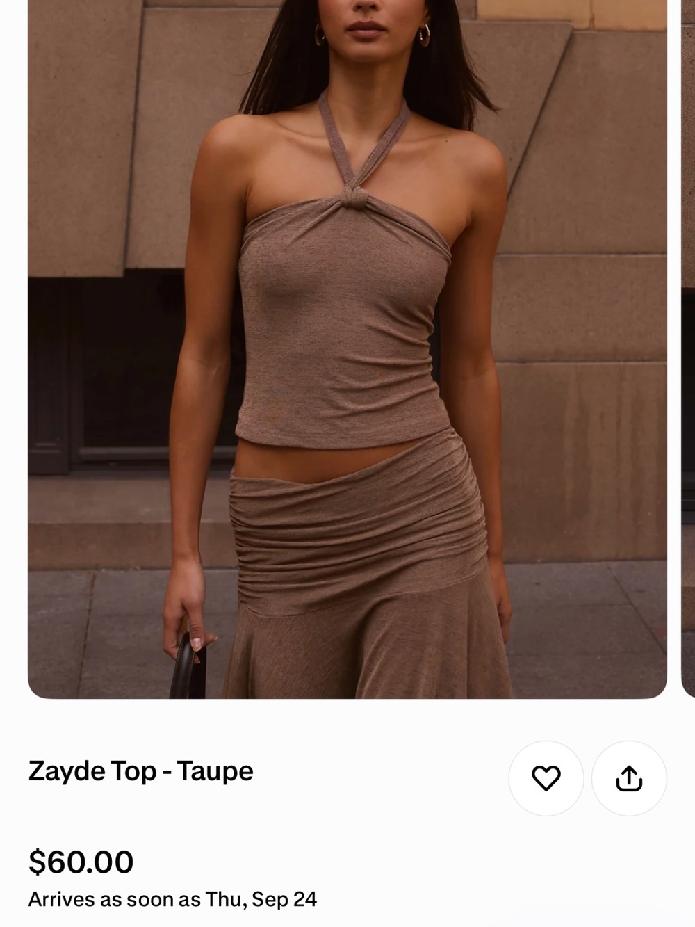 Peppermayo Zayde Halter Camisole in Taupe